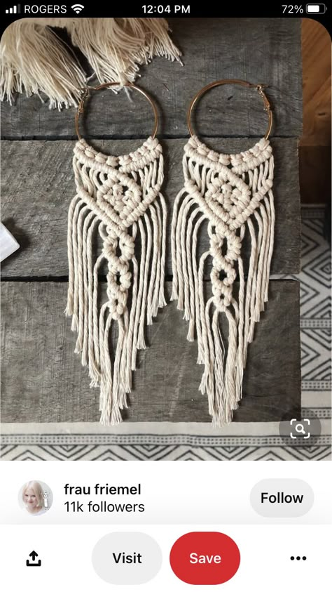 Macrame Earrings Tutorial, Diy Macrame Earrings, Macrame Jewelry Tutorial, Tutorial Macramé, Macrame Colar, Makramee Diy, Macrame Knots Pattern, Macrame Wedding, Mini Macrame