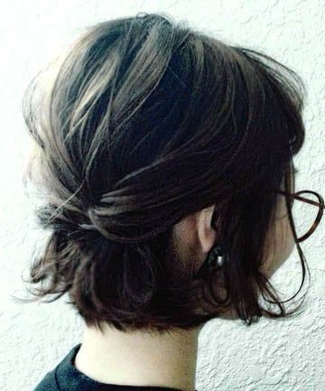 Short and Simple, 26 Cute Short Haircuts That Aren't Pixies - (Page 27) Tying Back Short Hair, Short Hair Tied Back, How To Tie Up Short Hair, Short Hair Tied Up, How To Tie Short Hair, Bob Length, Haircut Style, Textured Bob, Asymmetrical Hairstyles