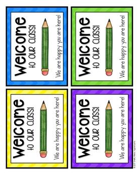 Birthday Tags and New Student Welcome Cards FREEBIE Welcome Greetings For Students, Student Welcome Gifts Free Printable, Welcome Cards For Students, Welcome Note For Students, Welcome Note For New Students, Welcome Postcards To Students, Student Birthdays, Welcome Card, Classroom Treats