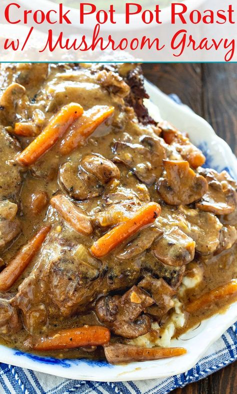 Chuck Roast Crock Pot Recipes, Crock Pot Chuck Roast, Crockpot Pot Roast, Roast Gravy, Crockpot Roast Recipes, Pot Roast Crock Pot Recipes, Pot Roast Recipe, Beef Pot Roast, Crockpot Dinners