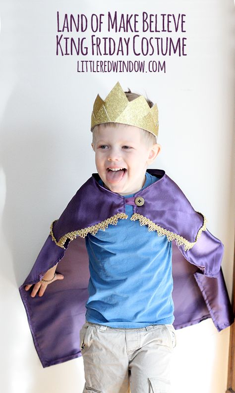 Mr. Rogers' Land of Make Believe King Friday Costume | littleredwindow.com Friday Costume, Land Of Make Believe, King Costume, Diy Baby Headbands, Sew Zipper, Mr Rogers, Easy Costumes, Make Believe, Sewing Class