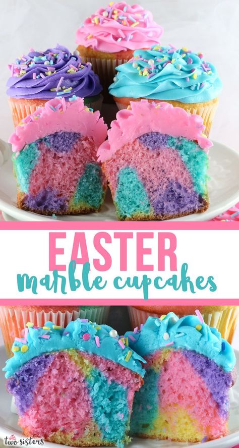 Celebration Marble Cupcakes | Recipe | Easter cakes, Easter dessert, Easter sweets Marble Cupcakes, Easter Food Ideas, Yummy Easter Desserts, Easter Deserts, Easter Fun Food, Easter Cupcake, Easter Snacks, Easter Sweets, Easter Desserts Recipes