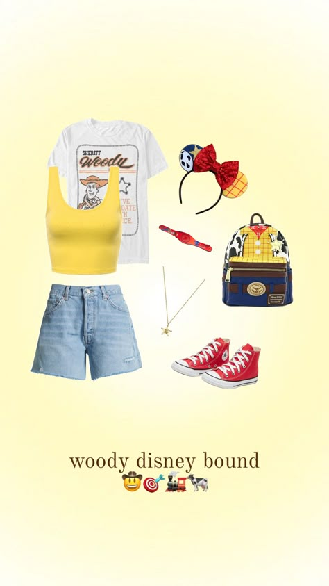 woody disney bound ! 🤠 #toystory #woody #disney #disneybound #disneyoutfit #disneyaesthetic #disneyworld #disneyland #outfitinspo #outfit #fun #clothes #vibes #music #books #movies #beauty #aesthetic Disney World Aesthetic Outfits, Disney Vacation Outfits, Disney Bounding Ideas, Disney Park Outfit, Cinderella Outfit, Disney Character Outfits, Disney Bound Outfits Casual, Disney Outfit Inspo, Disney Trip Outfits