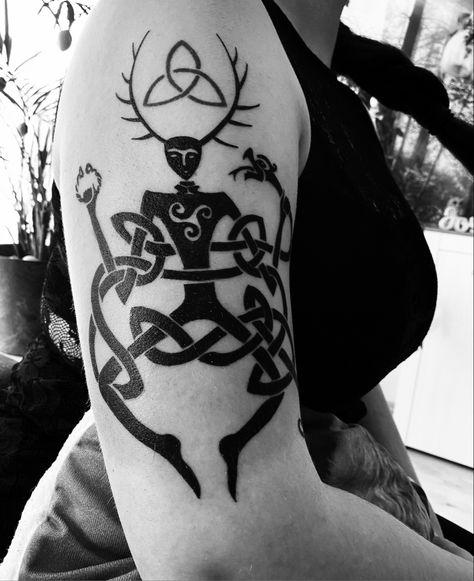 Cernunnos Tattoo, Shaman Tattoo, Pagan Tattoos, Druid Tattoo, Nordic Tattoos, Wicca Tattoo, Celtic Tattoo Symbols, Pagan Tattoo, Wiccan Tattoos