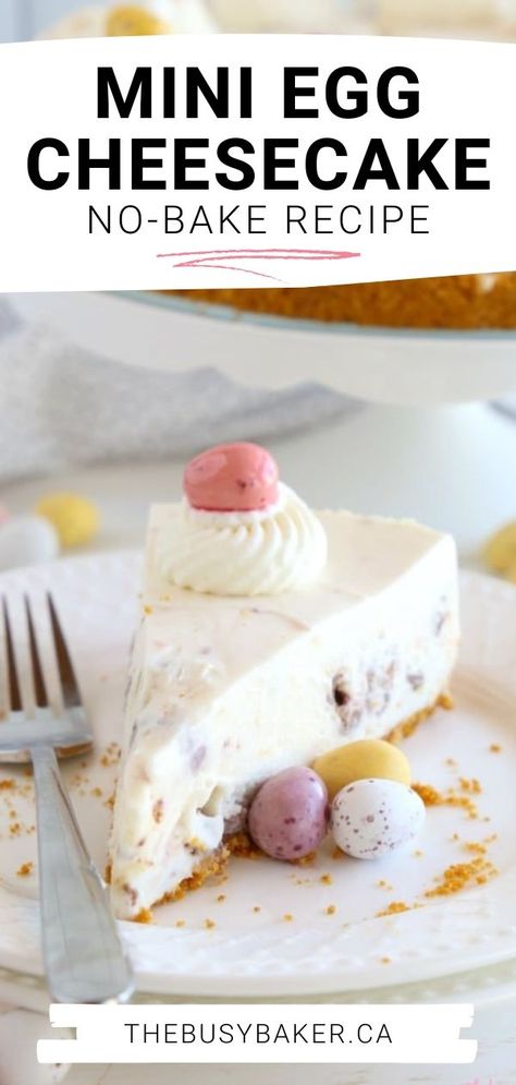 This Mini Egg Cheesecake No-Bake Recipe is the perfect Easter cheesecake that’s easy to make and fun to eat, featuring everybody’s favourite Easter candy! Plus, we're sharing tips for a perfectly set no-bake cheesecake every time! Follow these steps to make the best Easter Cheesecake made with Mini Eggs. Mini Egg Cheesecake, Easter Cheesecake, Easter Desserts Recipes, Mini Egg, Spring Desserts, Easter Baking, Easy No Bake, Bake Cheesecake, Easy Cheesecake