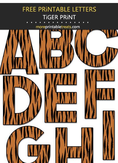 Large Tiger Print Letters Tiger Bulletin Board Ideas, Tiger Theme Classroom, Tiger Themed Classroom Ideas, Tiger Classroom Door, Safari Letters Printable Free, Jungle Theme Letters, Jungle Letters, Safari Alphabet Letters Printable, Safari Letters Printable Animals