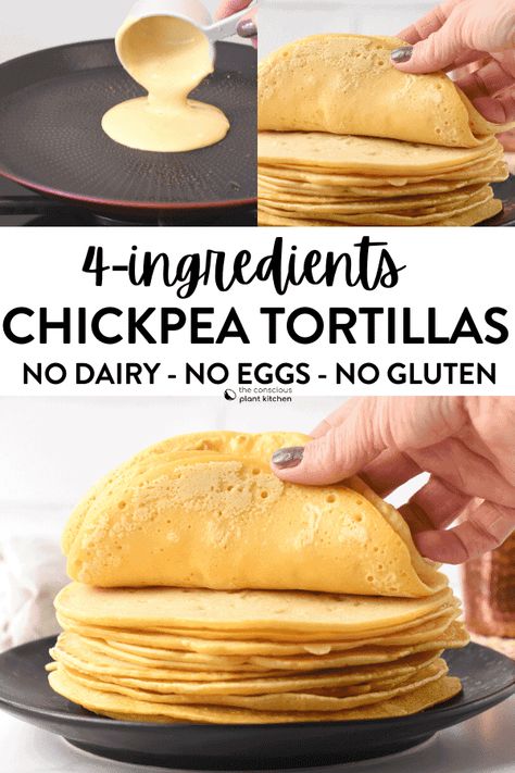 These Chickpea Flour Tortillas are easy gluten-free tortillas made from chickpea flour. They are delicious served as a side bread to curry or to as a vegan tortillas with lentil taco meat. Chickpea Bread Recipes, Vegan Gluten Free Tortillas, Chickpea Flour Wraps, Chickpea Tortilla Recipe, Chickpea Flour Tortillas, Chickpeas Bread, Chickpea Flour Bread, Chickpea Tortilla, Gf Wraps