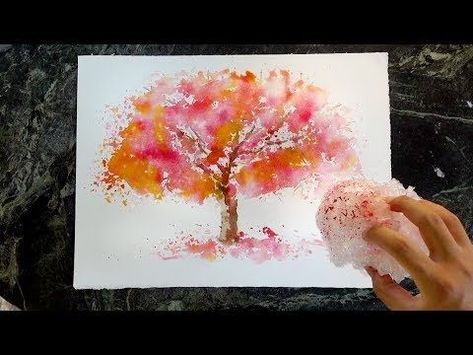 YouTube Watercolour Art Abstract, Emma Lefebvre, Film Painting, Bubble Wrap Art, Beginners Watercolor, Jay Lee, Basic Watercolor, Sketch Paper, Hur Man Målar