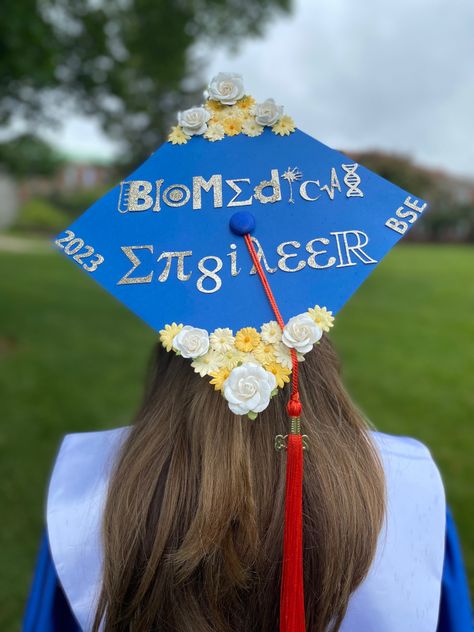 Biomedical Engineering Graduation Cap, Graduation Cap Designs Engineering, Engineer Graduation Pictures, Engineer Graduation Cap, Biomedical Engineering Aesthetic, Engineering Graduation Cap, 2024 Prep, Engineering Graduation, Engineer Graduation