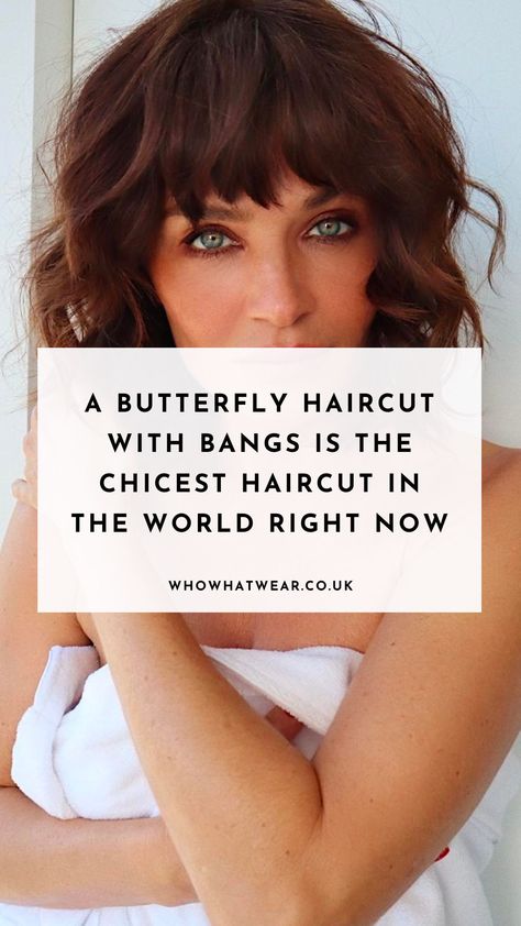 I love a butterfly haircut, but I especially love it when paired with bangs. Here's why it's the coolest style to try this autumn. What Is A Butterfly Haircut, Kitty Cut Haircut, Short Butterfly Haircut With Bangs, Butterfly Cut Thinner Hair, Kitty Cut Hairstyle, Butterfly Haircut Short Hair With Bangs, Butterfly Haircut Round Face, Butterfly Haircut Medium With Bangs, Butterfly Haircut Medium Short