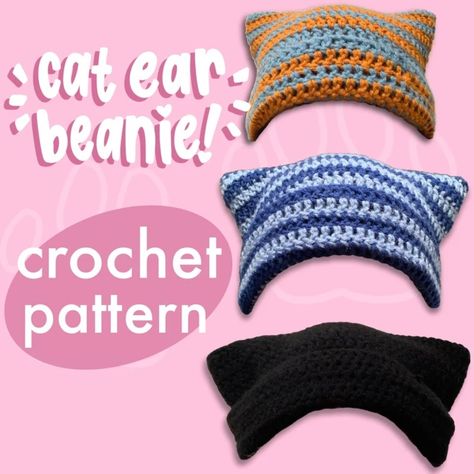 15 Crochet Patterns for Beginners - Bob Vila Knitted Cat Beanie Pattern, Cat Ears Beanie Crochet Pattern, Cat Beany Crochet, Sims 4 Cat Beanie Cc, Cat Ear Crochet Pattern, Crochet Patterns Cat Hat, Cat Ears Hat Crochet Pattern, Sims 4 Cat Beanie, Crochet Cat Ears Beanie