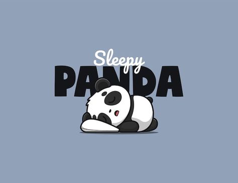 Sleepy Panda Cartoon, Rainbow Wallpaper Backgrounds, Sleepy Panda, Sleeping Panda, Panda Cartoon, Panda Illustration, Animal Mascot, Panda Baby, Panda Panda