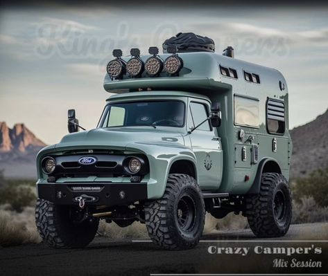 Dystopian Vehicles, Expedition Car, 6x6 Truck, Overland Truck, Classic Ford Trucks, Cool Vans, Overland Vehicles, Truck Ideas, Ford Classic Cars