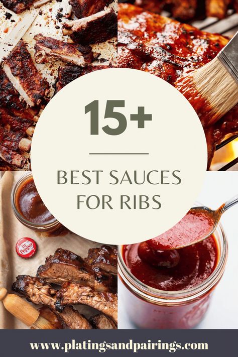 Wondering what the best sauces for ribs are? I’ve got you covered with this handy guide. From classic bbq sauce, to white sauce + MORE! Homemade Rib Sauce, Bbq Sauce For Ribs Homemade, Best Bbq Sauce For Ribs, Bbq Sauce For Pork Ribs, Pork Ribs Sauce Recipe, Pork Rib Sauce, Rib Dipping Sauce, Sauce For Spare Ribs, Sauce For Ribs Pork