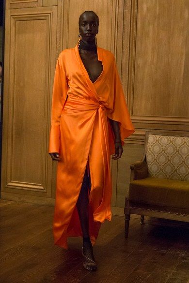 Dona Karan, Bouchra Jarrar, Orange Dresses, Silk Wrap Dresses, Fall Inspo, Silk Wrap, Fun Fashion, Fashion Show Collection, Chic Fashion