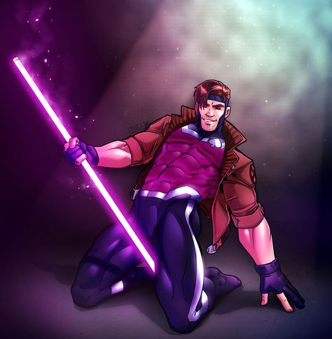 Gambit by BlitzTurner Mutants Xmen, Gambit X Men, X Men Funny, Gambit Marvel, Remy Lebeau, Male Cartoon Characters, Xmen Art, Rogue Gambit, Animated Man