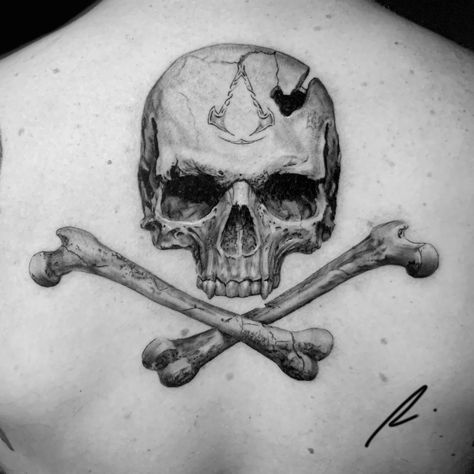 Crossbones Tattoo, Mori Tattoo, Memento Mori Tattoo, Pirate Tattoo, Bone Tattoos, Deer Tattoo, Demon Tattoo, Skull Art Drawing, Shark Tattoos