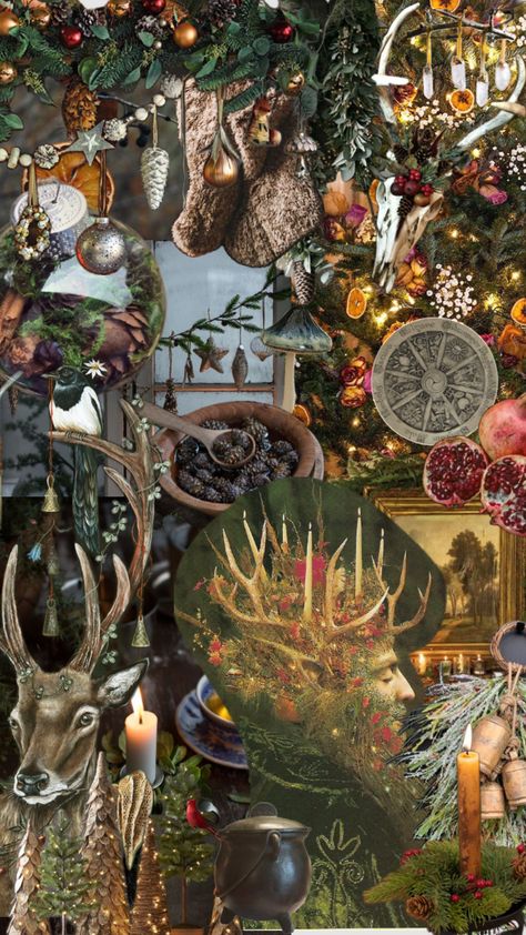 #yule Yule Aesthetic, Pagan Yule, Witch Wallpaper, Dark Christmas, Witchy Wallpaper, Christmas Phone Wallpaper, Holiday Mood, Yule Decorations, Season Of The Witch