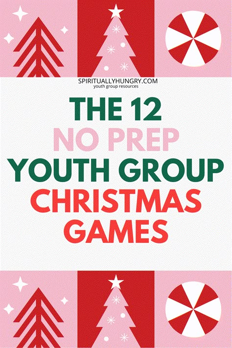 Need quick and easy Christmas games for your youth group? Check out these 12 no-prep ideas that guarantee fun and laughter! Perfect for busy youth leaders looking to add festive cheer to their next gathering. 🎄 #YouthGroupGames #ChristmasGames #HolidayFun via @alexiswaid Middle School Clubs Ideas, Christmas Games Youth Group, New Years Youth Group Games, Youth Group Christmas Party Games, Christmas Games Small Group, Christmas Youth Party, Winter Youth Group Activities, Youth Group Christmas Activities, Winter Group Games