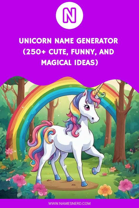 Unicorn Name Generator (250+ Cute, Funny, and Magical Ideas) Unicorn Names, The Last Unicorn, Unicorn Funny, Name Generator, The Dark Crystal, Fantasy Story, Fantasy Novel, Magical Unicorn, Cute Unicorn