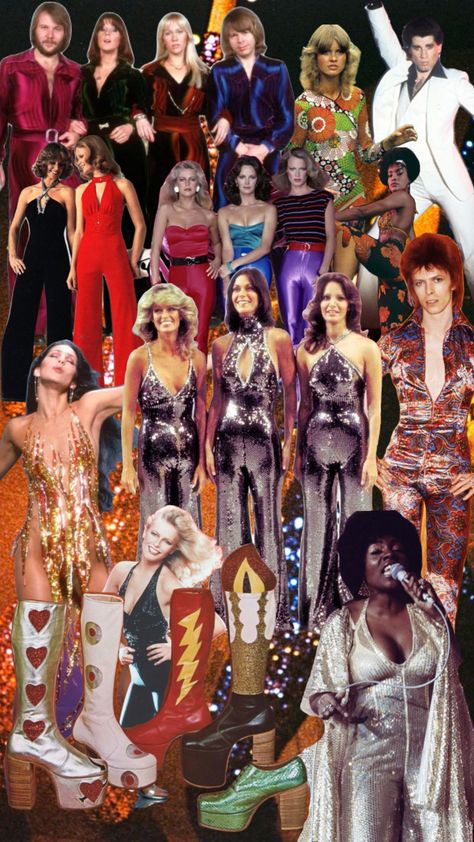 #1970s #1970sfashion #dancewear #vintage #disco 2023 Disco Outfit, Disco Vintage Outfit, 70s Inspo Outfits Disco, Disco Celebrities, Real Disco Fashion, 70s Disco Photos, Disco Aesthetic Outfit Party, 1970s Fashion Disco Outfits Vintage 70s, Disco Funk Outfit 70s Fashion