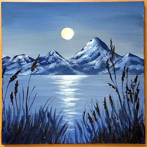 Moonlight over the Lake Acrylic Painting | artist, art, work of art, art of painting | Moonlight over the Lake Acrylic Painting #art #artist #artwork #acrylic #painting #eldrawingarts #acrylicpainting #moonlightpainting | By El Drawing Arts | Facebook Lake Acrylic Painting, Painting Moonlight, Art Of Painting, Drawing Arts, Moonlight Painting, Artwork Acrylic, Paint Nite, Paint Night, Acrylic Painting For Beginners