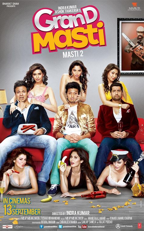 Grand Masti - had read in a review that this one is crude..well, can't agree more.. :P Good Funny Movies, Grand Masti, Tam Film, Song Download, Bollywood Movie, Indian Movies, Funny Movies, Telugu Movies, Hindi Movies