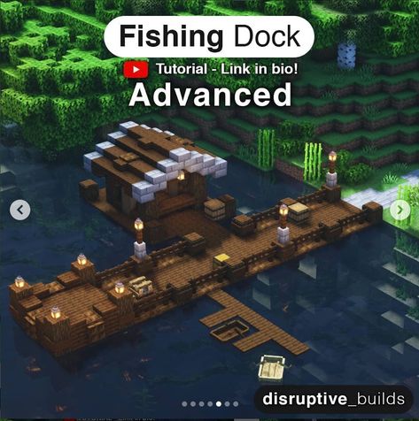 Minecraft Dock, Rumah Minecraft Sederhana, Fishing Dock, Minecraft Interior Design, Minecraft House Plans, Bangunan Minecraft, Minecraft Medieval, Rumah Minecraft, Minecraft Room