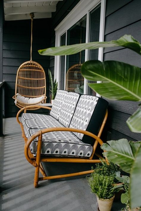 Weekly favourites. Alice in Scandiland Rattan Furniture Patio, Rattan Couch, Veranda Design, Chair Rattan, Apartment Balcony Garden, Boho Patio, Front Porch Design, Cane Furniture, Patio Shade