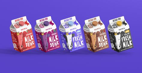 Dairy Barons Milk Brand on Behance Milk Factory, Brand Packaging Design, Milk Brands, Portfolio Project, Lactose Free Milk, Milk Packaging, Fresh Drinks, Dairy Drinks, Kiosk Design