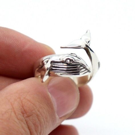 Silver Whale Ring, Sterling Silver Adjustable Ring Whale Jewelry, Nautical Ring Whale Ring, Adjustable Silver Rings With Ocean-inspired Style, Ocean-inspired Sterling Silver Rings, Whale Ring Silver, Whale Pendant Necklace, Whale Jewelry, Jewelry Boards, Soft Flannel, Handmade Sterling Silver