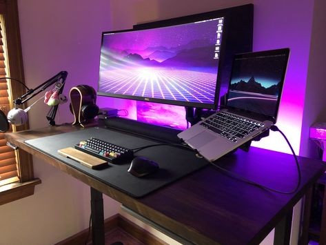 Studio for Audio Work Gaming Setup, Pc And Laptop Setup, Laptop Setup Gaming, Laptop Gaming Setup Ideas, Gaming Laptop Setup Ideas, Gaming Laptop Desk Setup, Laptop Setup Work Spaces, Gaming Setup Laptop, Setup Laptop