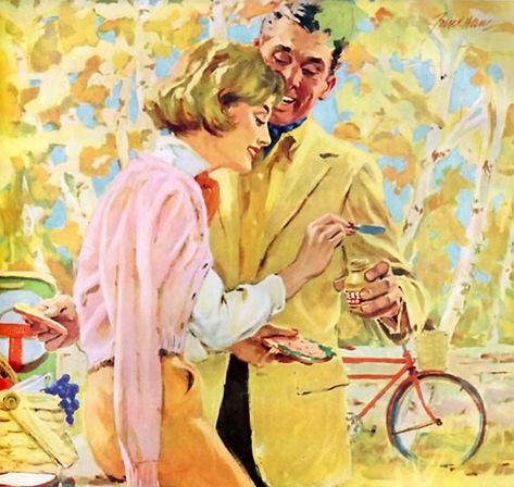 Lynn Buckham, Classic Illustration, Pulp Covers, Picnic Lunch, Retro Pictures, Vintage Illustration Art, Tony Curtis, Evening Post, Magazine Illustration