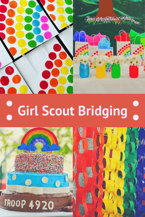 Brownies Bridging Ceremony, Daisy To Brownie Bridging Ceremony Decorations, Bridging Ceremony Decorations, Daisy To Brownie Bridging Ideas, Daisy Bridging Ceremony, Girl Scout Bridging Ceremony Ideas, Brownie Bridging Ceremony, Bridging Ceremony Ideas, Bridging To Brownies