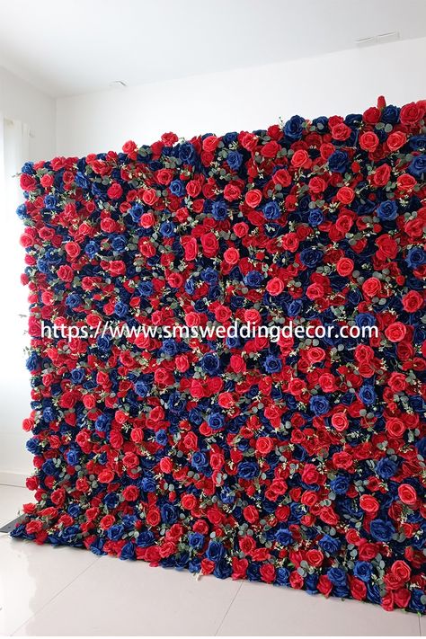 Red Rose Wall Backdrop, Rose Wall Backdrop, Red Rose Wall, Beauty And The Beast Quince, Red Backdrop, Flower Wall Backdrop, Wedding Wall Decorations, White And Blue Flowers, Red Panels