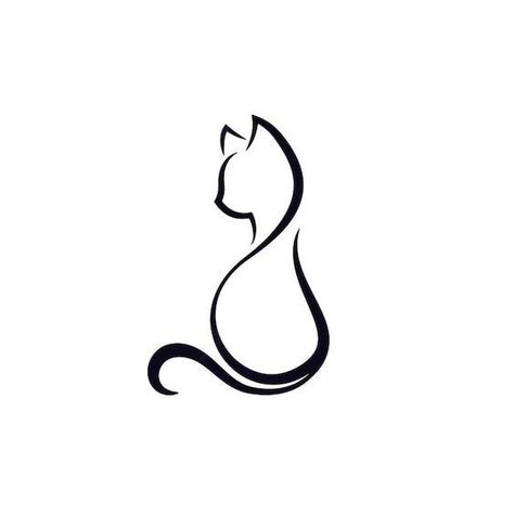 Download this Premium Vector about Cat simple silhouette, and discover more than 146 Million Professional Graphic Resources on Freepik. #freepik #vector #catlogo  ... daha fazla Simple Cat Silhouette, Cat Symbol, Cat Simple, Cat Logo Design, Elegant Logo Design, Simple Silhouette, Logo Line, Black Work, Rock Painting Designs