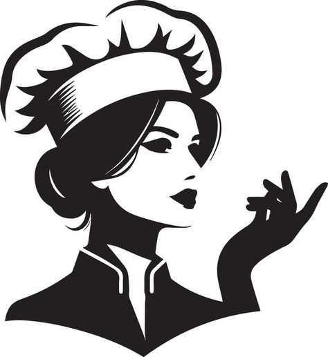 Lady Chef Logo, What Am I Doing Wrong, Face Silhouette, Chef Logo, Personal Logo Design, Black And White Logo, What Am I Doing, Wire Whisk, Female Chef