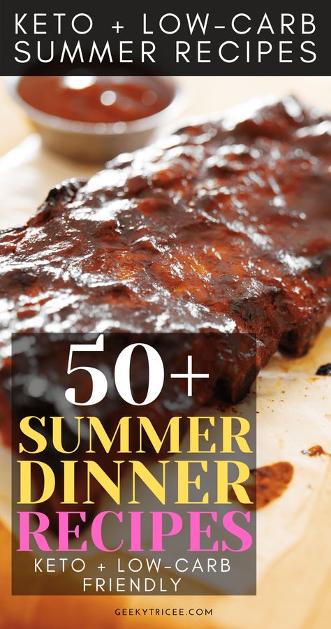 Summer is the perfect time to indulge in yummy keto and low-carb recipes. Try out these 52 summer dinner dishes that are sure to impress. You'll find salads, main course meals, desserts--even tasty cocktail ideas! Get your grill ready for some tasty cooking without breaking a sweat with this roundup of favorites from bloggers around the web. Keto Dinner Party Menu Ideas, Recipes For Summer Dinner, Low Carb Summer Recipes, Summer Dinner Recipes, Summer Bbq Recipes, Recipes For Summer, Low Carb Ice Cream, Cocktail Ideas, Iced Tea Recipes