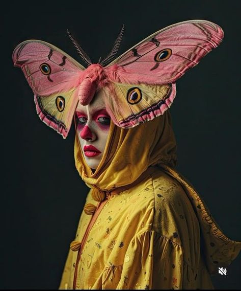 Moth Costume Women, Venus Fly Trap Makeup, Moth Makeup Halloween, Moth Makeup, الفن الرقمي, Moth Art, Creepy Art, Optical Illusion, Figure It Out