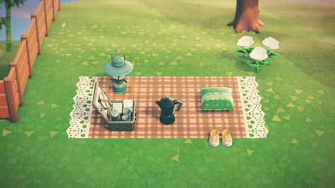 Picnic Blanket Animal Crossing, Blanket Animal Crossing, Acnh Picnic, Acnh Paths, Daisy Patches, Animal Crossing Qr Codes Clothes, Candle Basket, Qr Codes Animal Crossing, Animal Crossing Villagers