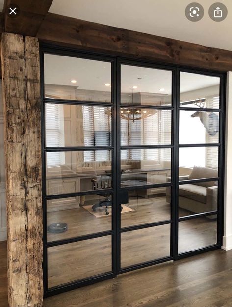 Office Doors For Home, Steel Glass Doors, Porte In Ferro, Office Doors, Glass Room Divider, Doors Modern, Eclectic Bathroom, Glass Barn Doors, Glass Doors Interior