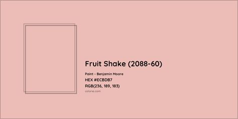 Benjamin Moore Fruit Shake (2088-60) Paint color codes, similar paints and palettes Benjamin Moore Pleasant Pink, Benjamin Moore Dusty Rose, Pleasant Pink Benjamin Moore, Benjamin Moore Pink, Fruit Shake, Munsell Color System, 2024 Bedroom, Analogous Color Scheme, Paint Color Codes