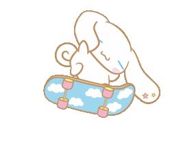 Rabbit Animated, Animal Cartoons, Sanrio Cinnamoroll, Gif Animation, Skateboard, Gif, Stars