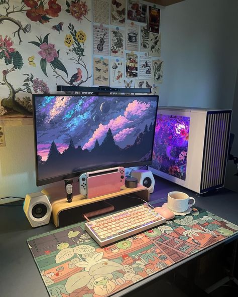 Setup Gamer, New Pc, Computer Desk Setup, Gamer Setup, Desk Setups, Desk Inspo, Pc Desk, Gaming Room Setup, Workspace Inspiration