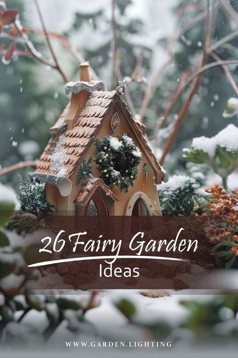 Craft your own magical outdoor space with 26 DIY fairy garden ideas! Perfect for adding a touch of whimsy to any garden. ✨🌸 Christmas Fairy Garden Diy, Outdoor Fairy Garden Ideas, Fairy Garden Design Ideas, Diy Fairy Garden Ideas, Outdoor Fairy Garden, Winter Fairy Garden, Christmas Fairy Garden, Diy Fairy Garden, Fairy Garden Ideas