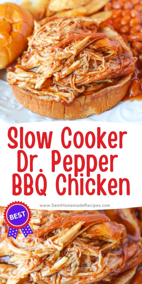 Dr Pepper Bbq Chicken Crockpot, Dr Pepper Crock Pot Chicken, Dr Pepper Pulled Chicken Crock Pot, Dr Pepper Chicken Crockpot, Chicken Bbq Crockpot, Bbq Chicken Crockpot Easy, Crockpot Barbeque Chicken, Crockpot Chicken Sandwiches, Dr Pepper Bbq Chicken