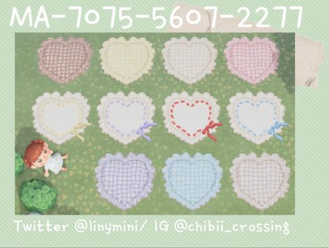 Rug Animal Crossing, Heart Blankets, Pink Island, Animal Crossing 3ds, Heart Blanket, Animal Crossing Guide, Animal Crossing Qr Codes Clothes, Path Design, Animal Crossing Wild World