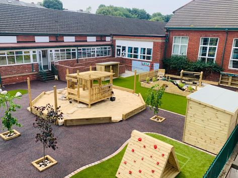 This playground has everything a child could dream of!   Never-ending fun awaits the children at Wybourn Community Primary and Nursery School. Primary School Playground, Physical Play, Community School, Educational Play, Outdoor Education, School Playground, Natural Playground, Playground Design, Nursery School