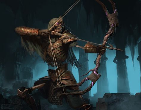 Undead Archer, Skeleton Archer, Ancient Egypt History, Egypt History, Character Portraits, Tattoo Images, Labyrinth, Ancient Egypt, Fantasy Creatures