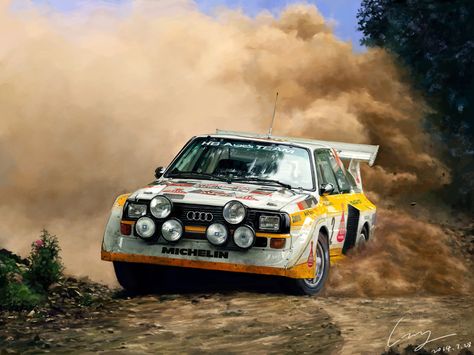 Audi Quattro S1, Rally Car Racing, Paris Dakar, Chevy Pickup Trucks, Racing Posters, Rally Cars, Rally Racing, Audi Sport, Rallying